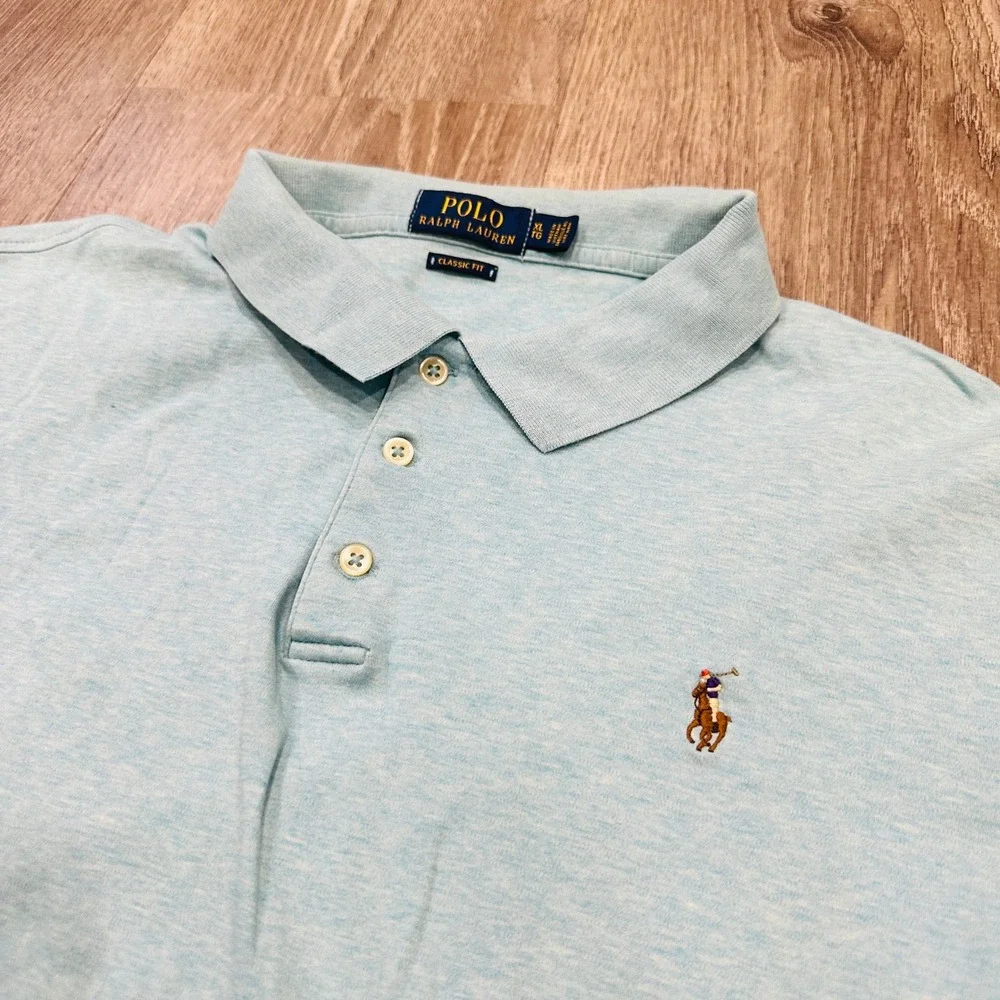 Polo Ralph Lauren Polo Mens XL Light‎ Blue Classic Fit Short Sleeve Polo Shirt